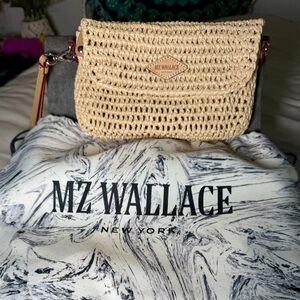 MZ Wallace Tan Crochet Clutch NBW